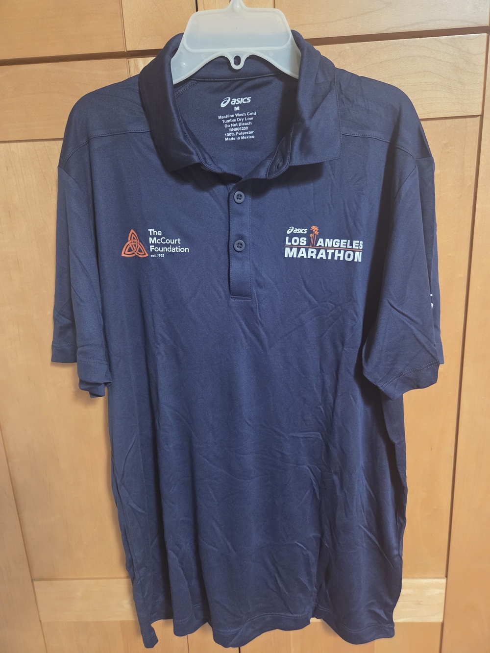 Asics Navy Los Angeles Marathon Logo Polo